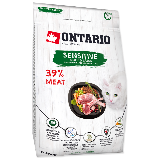 ONTARIO Cat Sensitive / Derma 0,4kg