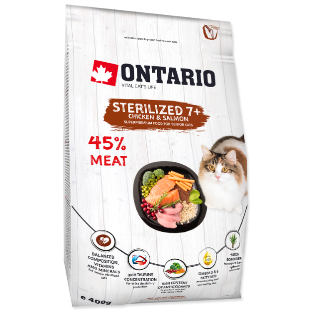 ONTARIO Cat Sterilised 7+ 0,4kg